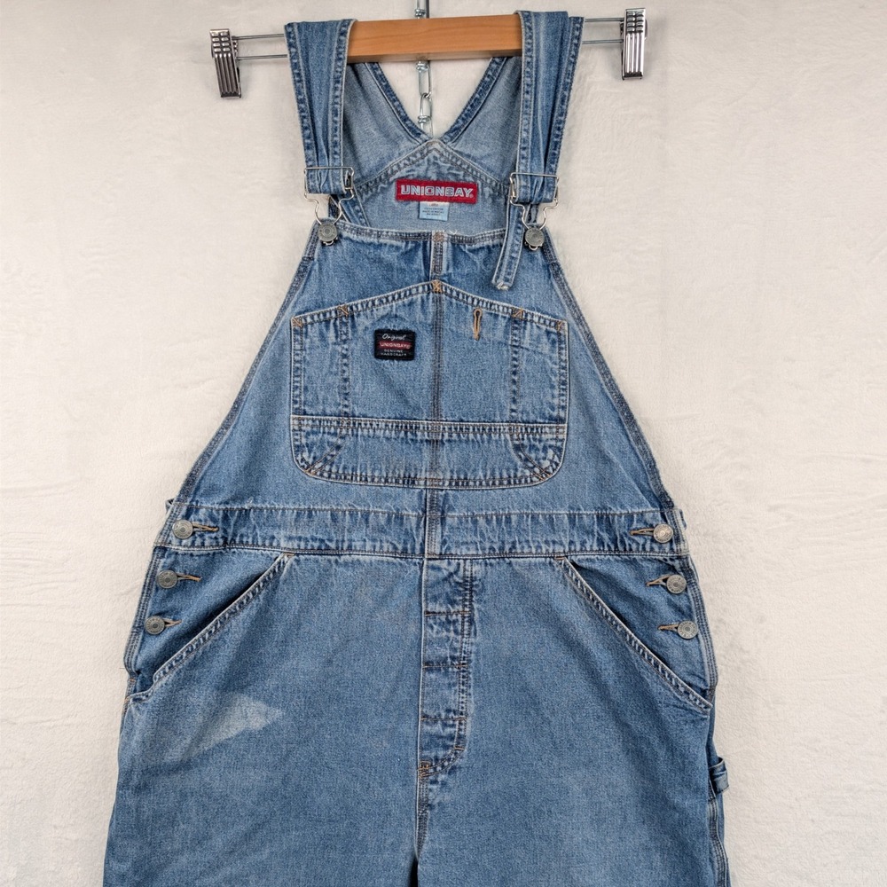 VTG Unionbay Overalls Men's Large Blue Relaxed Fit Medium Wash Workwear 90s